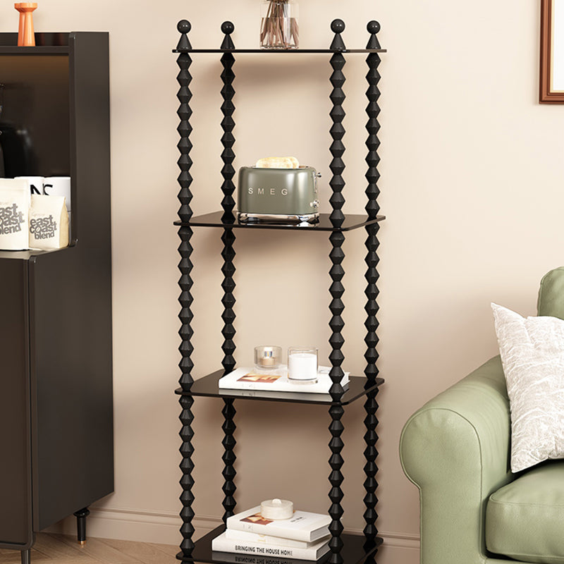 Traditional French-Style Solid Rubberwood & Acrylic Rectangular Spiral Column Display Rack – 2/3/4/5-Tier for Living Room or Bedroom