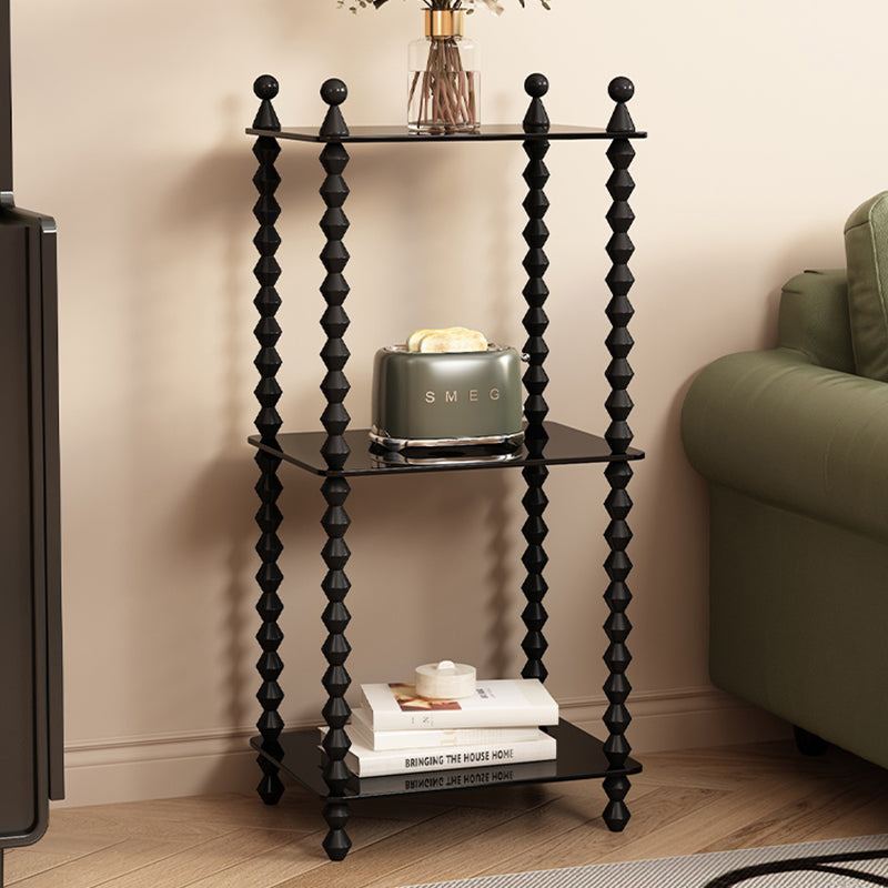 Traditional French-Style Solid Rubberwood & Acrylic Rectangular Spiral Column Display Rack – 2/3/4/5-Tier for Living Room or Bedroom