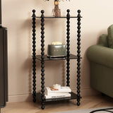 Traditional French-Style Solid Rubberwood & Acrylic Rectangular Spiral Column Display Rack – 2/3/4/5-Tier for Living Room or Bedroom