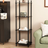 Traditional French-Style Solid Rubberwood & Acrylic Rectangular Spiral Column Display Rack – 2/3/4/5-Tier for Living Room or Bedroom