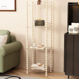 Traditional French-Style Solid Rubberwood & Acrylic Rectangular Spiral Column Display Rack – 2/3/4/5-Tier for Living Room or Bedroom