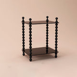 Traditional French-Style Solid Rubberwood & Acrylic Rectangular Spiral Column Display Rack – 2/3/4/5-Tier for Living Room or Bedroom
