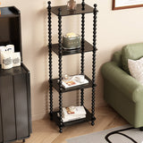 Traditional French-Style Solid Rubberwood & Acrylic Rectangular Spiral Column Display Rack – 2/3/4/5-Tier for Living Room or Bedroom