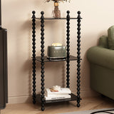 Traditional French-Style Solid Rubberwood & Acrylic Rectangular Spiral Column Display Rack – 2/3/4/5-Tier for Living Room or Bedroom