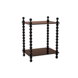 Traditional French-Style Solid Rubberwood & Acrylic Rectangular Spiral Column Display Rack – 2/3/4/5-Tier for Living Room or Bedroom