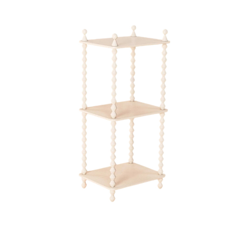 Traditional French-Style Solid Rubberwood & Acrylic Rectangular Spiral Column Display Rack – 2/3/4/5-Tier for Living Room or Bedroom