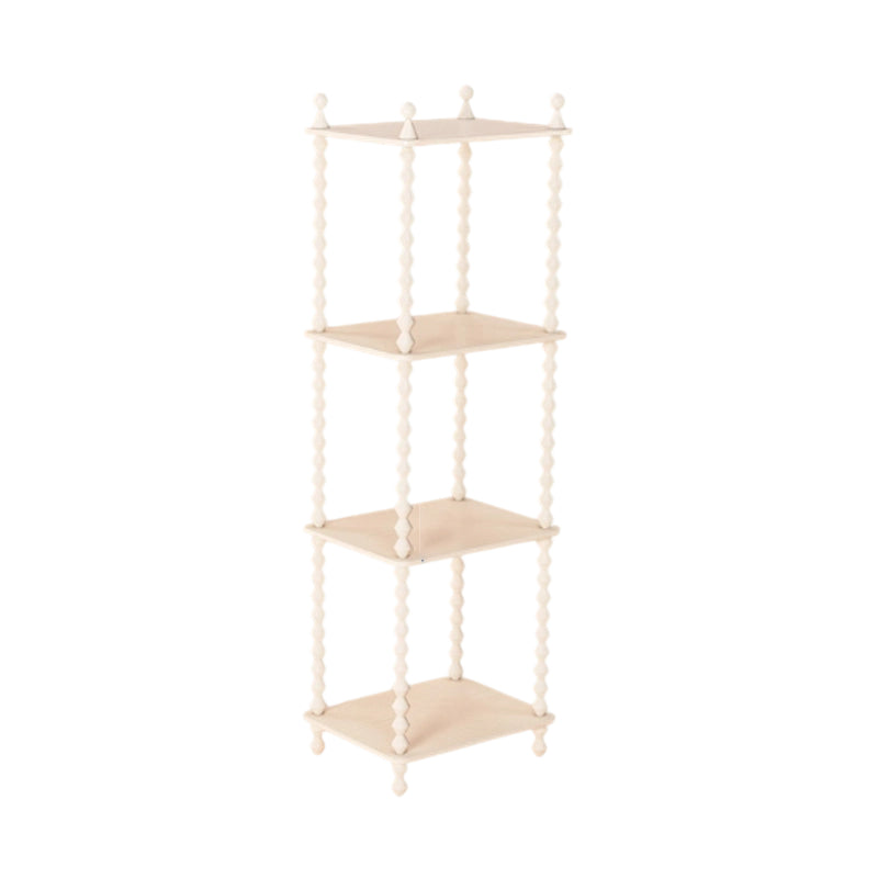 Traditional French-Style Solid Rubberwood & Acrylic Rectangular Spiral Column Display Rack – 2/3/4/5-Tier for Living Room or Bedroom