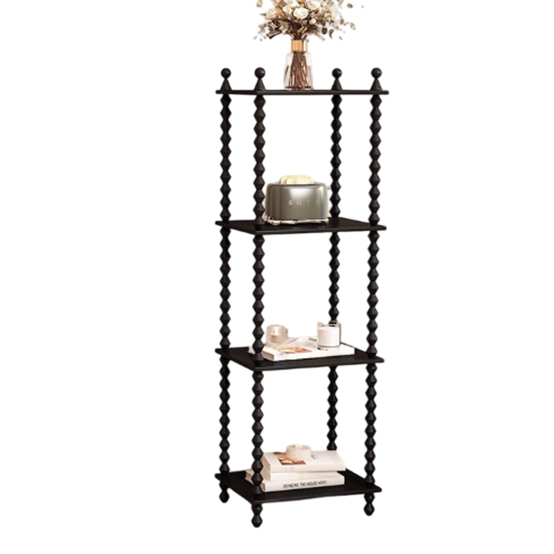 Traditional French-Style Solid Rubberwood & Acrylic Rectangular Spiral Column Display Rack – 2/3/4/5-Tier for Living Room or Bedroom