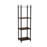 Traditional French-Style Solid Rubberwood & Acrylic Rectangular Spiral Column Display Rack – 2/3/4/5-Tier for Living Room or Bedroom