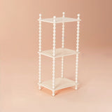 Traditional French-Style Solid Rubberwood & Acrylic Rectangular Spiral Column Display Rack – 2/3/4/5-Tier for Living Room or Bedroom
