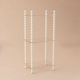 Traditional French-Style Solid Rubberwood & Acrylic Rectangular Spiral Column Display Rack – 2/3/4/5-Tier for Living Room or Bedroom