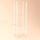 Traditional French-Style Solid Rubberwood & Acrylic Rectangular Spiral Column Display Rack – 2/3/4/5-Tier for Living Room or Bedroom