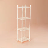Traditional French-Style Solid Rubberwood & Acrylic Rectangular Spiral Column Display Rack – 2/3/4/5-Tier for Living Room or Bedroom