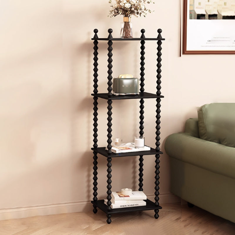 Traditional French-Style Solid Rubberwood & Acrylic Rectangular Spiral Column Display Rack – 2/3/4/5-Tier for Living Room or Bedroom
