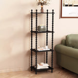 Traditional French-Style Solid Rubberwood & Acrylic Rectangular Spiral Column Display Rack – 2/3/4/5-Tier for Living Room or Bedroom