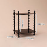 Traditional French-Style Solid Rubberwood & Acrylic Rectangular Spiral Column Display Rack – 2/3/4/5-Tier for Living Room or Bedroom