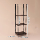 Traditional French-Style Solid Rubberwood & Acrylic Rectangular Spiral Column Display Rack – 2/3/4/5-Tier for Living Room or Bedroom