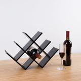 Sleek Bamboo W-Shape 8-Bottle Wine Rack – Minimalist Countertop Display for Your Kitchen