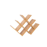 Sleek Bamboo W-Shape 8-Bottle Wine Rack – Minimalist Countertop Display for Your Kitchen