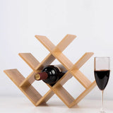 Sleek Bamboo W-Shape 8-Bottle Wine Rack – Minimalist Countertop Display for Your Kitchen