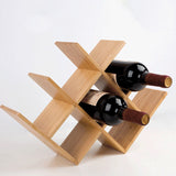 Sleek Bamboo W-Shape 8-Bottle Wine Rack – Minimalist Countertop Display for Your Kitchen