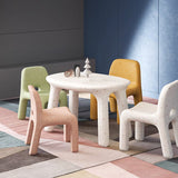 Contemporary Nordic PE Oval Kids Desk & Chair Set – Colorful, Safe & Durable for Living Room & Study