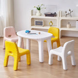 Contemporary Nordic PE Oval Kids Desk & Chair Set – Colorful, Safe & Durable for Living Room & Study