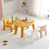 Contemporary Nordic PE Oval Kids Desk & Chair Set – Colorful, Safe & Durable for Living Room & Study