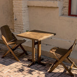 Contemporary Retro Solid Wood, Plywood & Iron Coffee Table & Chair Set – Round & Square Design for Balcony & Living Room