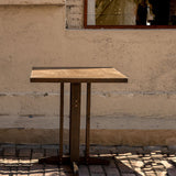 Contemporary Retro Solid Wood, Plywood & Iron Coffee Table & Chair Set – Round & Square Design for Balcony & Living Room