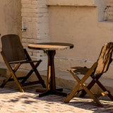 Contemporary Retro Solid Wood, Plywood & Iron Coffee Table & Chair Set – Round & Square Design for Balcony & Living Room