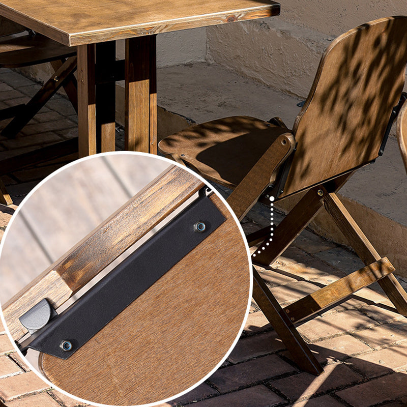 Contemporary Retro Solid Wood, Plywood & Iron Coffee Table & Chair Set – Round & Square Design for Balcony & Living Room