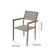 Modern Minimalist Outdoor Coffee Table & Chair Set – Striped, Square & Rectangular, Made from Plastic, Wood & Aluminum for Patio