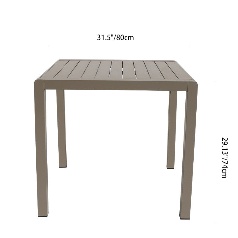 Modern Minimalist Outdoor Coffee Table & Chair Set – Striped, Square & Rectangular, Made from Plastic, Wood & Aluminum for Patio