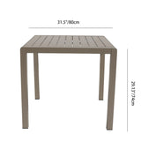 Modern Minimalist Outdoor Coffee Table & Chair Set – Striped, Square & Rectangular, Made from Plastic, Wood & Aluminum for Patio
