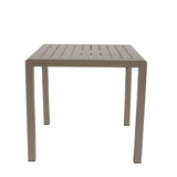 Modern Minimalist Outdoor Coffee Table & Chair Set – Striped, Square & Rectangular, Made from Plastic, Wood & Aluminum for Patio