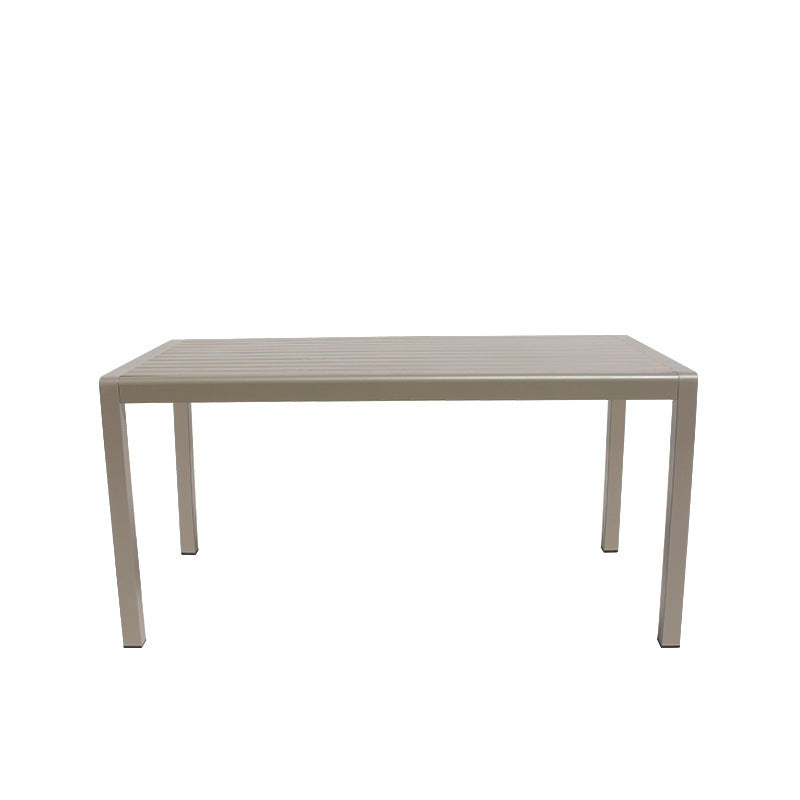 Modern Minimalist Outdoor Coffee Table & Chair Set – Striped, Square & Rectangular, Made from Plastic, Wood & Aluminum for Patio