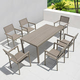 Modern Minimalist Outdoor Coffee Table & Chair Set – Striped, Square & Rectangular, Made from Plastic, Wood & Aluminum for Patio