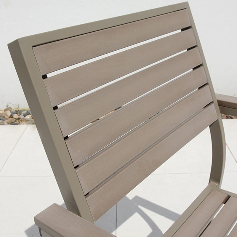 Modern Minimalist Outdoor Coffee Table & Chair Set – Striped, Square & Rectangular, Made from Plastic, Wood & Aluminum for Patio