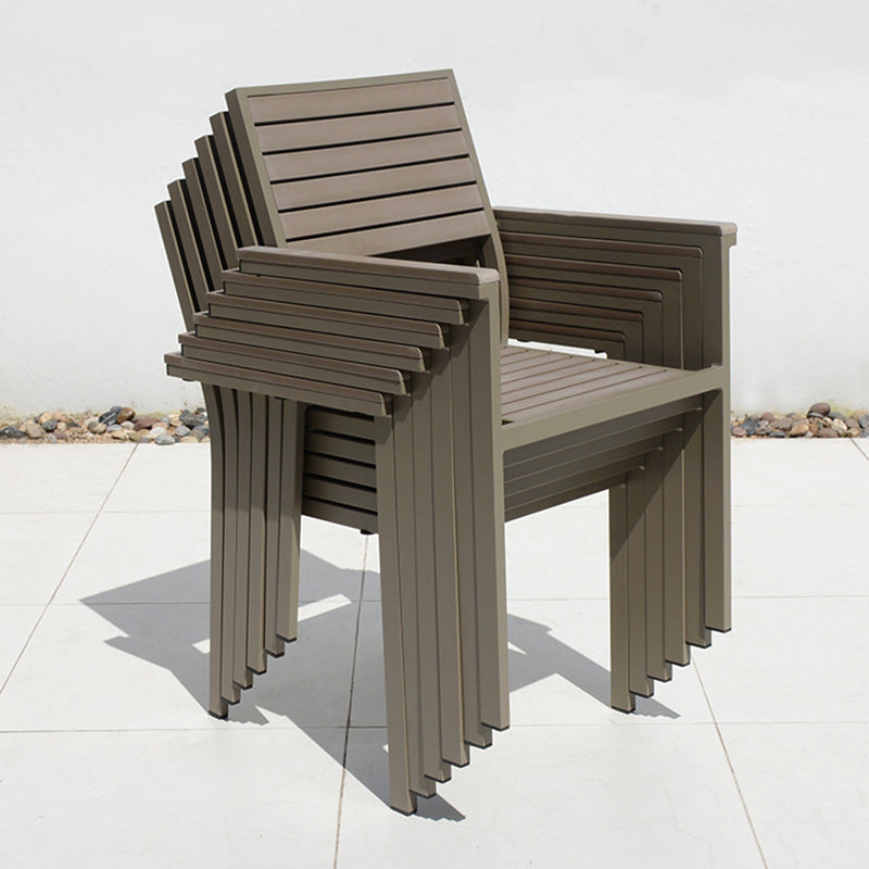 Modern Minimalist Outdoor Coffee Table & Chair Set – Striped, Square & Rectangular, Made from Plastic, Wood & Aluminum for Patio
