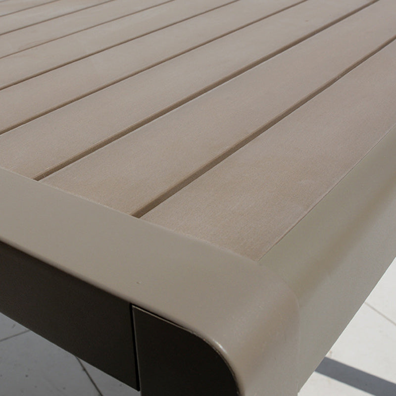 Modern Minimalist Outdoor Coffee Table & Chair Set – Striped, Square & Rectangular, Made from Plastic, Wood & Aluminum for Patio