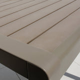 Modern Minimalist Outdoor Coffee Table & Chair Set – Striped, Square & Rectangular, Made from Plastic, Wood & Aluminum for Patio