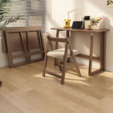 Modern Simplicity Rubber Wood Foldable Desk & Chair Set – Rectangular Study Table, Space-Saving Design