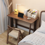 Modern Simplicity Rubber Wood Foldable Desk & Chair Set – Rectangular Study Table, Space-Saving Design
