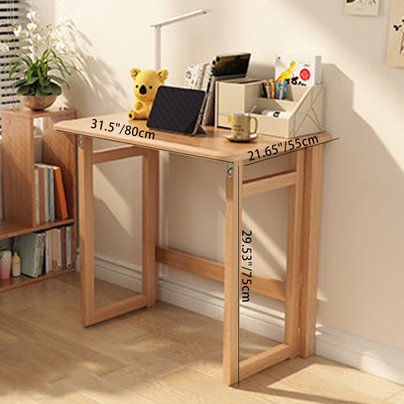 Modern Simplicity Rubber Wood Foldable Desk & Chair Set – Rectangular Study Table, Space-Saving Design