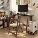Modern Simplicity Rubber Wood Foldable Desk & Chair Set – Rectangular Study Table, Space-Saving Design