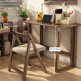 Modern Simplicity Rubber Wood Foldable Desk & Chair Set – Rectangular Study Table, Space-Saving Design