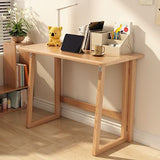 Modern Simplicity Rubber Wood Foldable Desk & Chair Set – Rectangular Study Table, Space-Saving Design