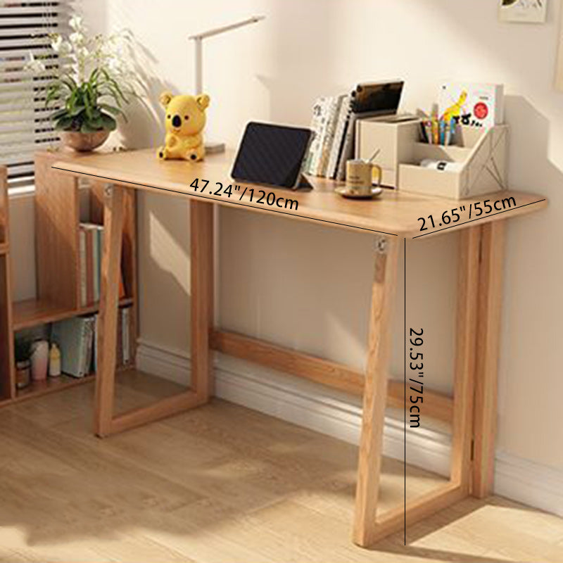 Modern Simplicity Rubber Wood Foldable Desk & Chair Set – Rectangular Study Table, Space-Saving Design