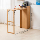Contemporary Bamboo Foldable Bar Table & Chair Set - Rectangular, Space-Saving Dining Room Furniture